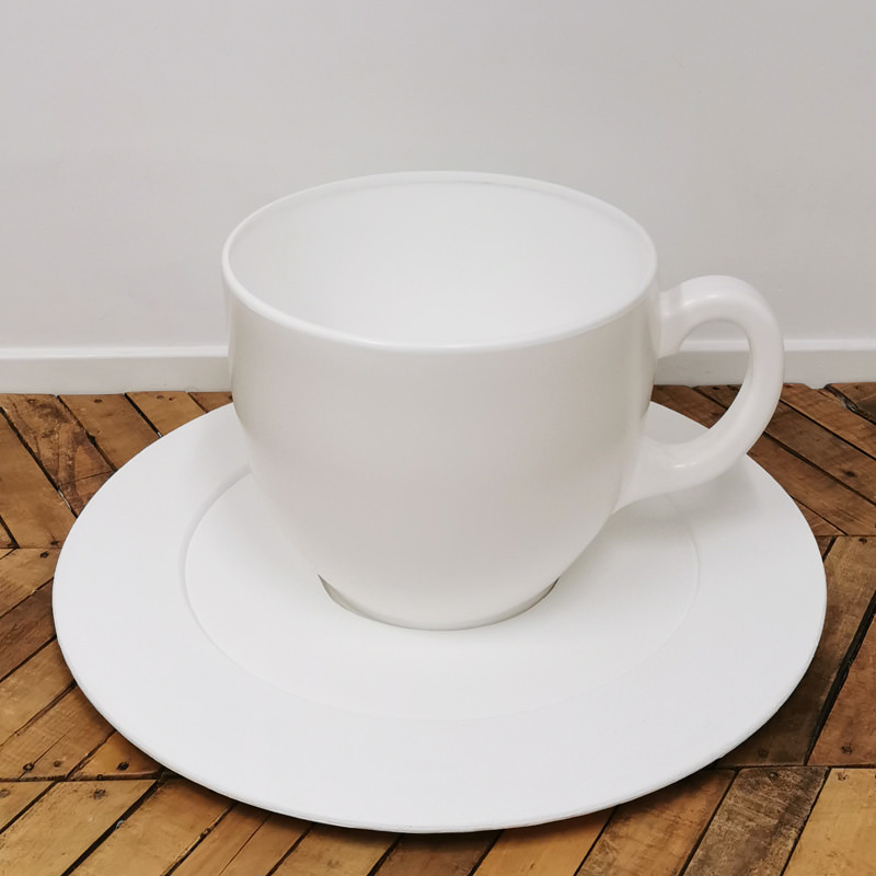 Giant White Teacup and Saucer 